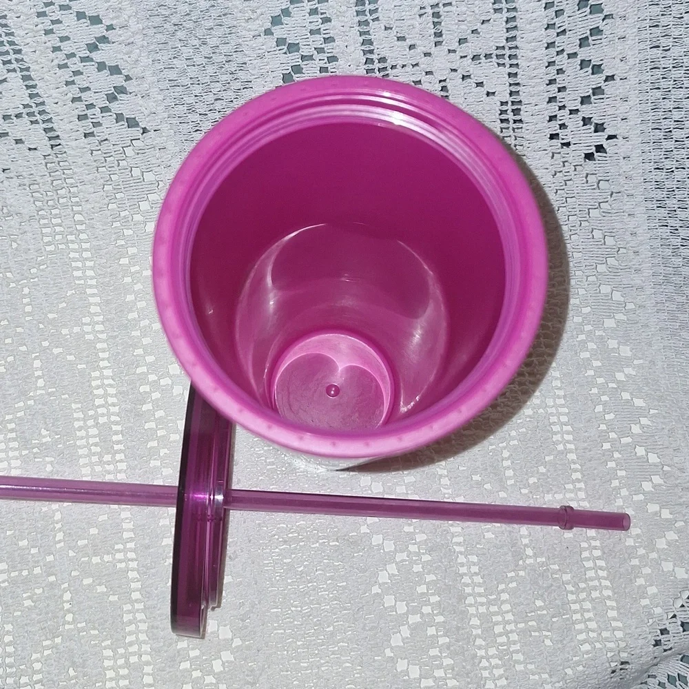 STARBUCKS COFFEE - RARE 2016 - Fuchsia Jelly Gummy Tumbler Cold Cup Venti 24oz